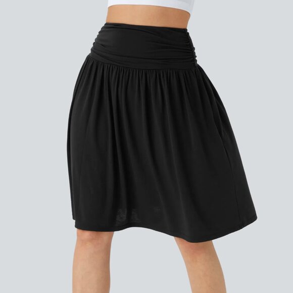 HALARA Dresses & Skirts - HALARA High Waisted Ruched Side Pocket Flowy Resort Skirt
